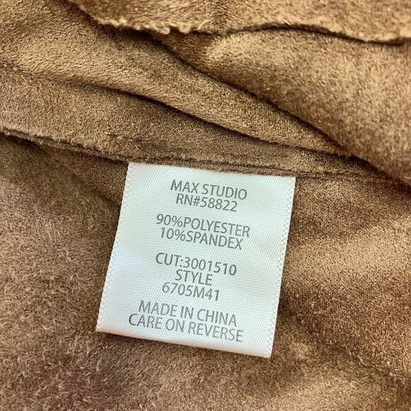 Boho Chic Faux Brown Suede Open Front Draped Vest Womens Size XS Festival  NWT - Picture 7 of 10